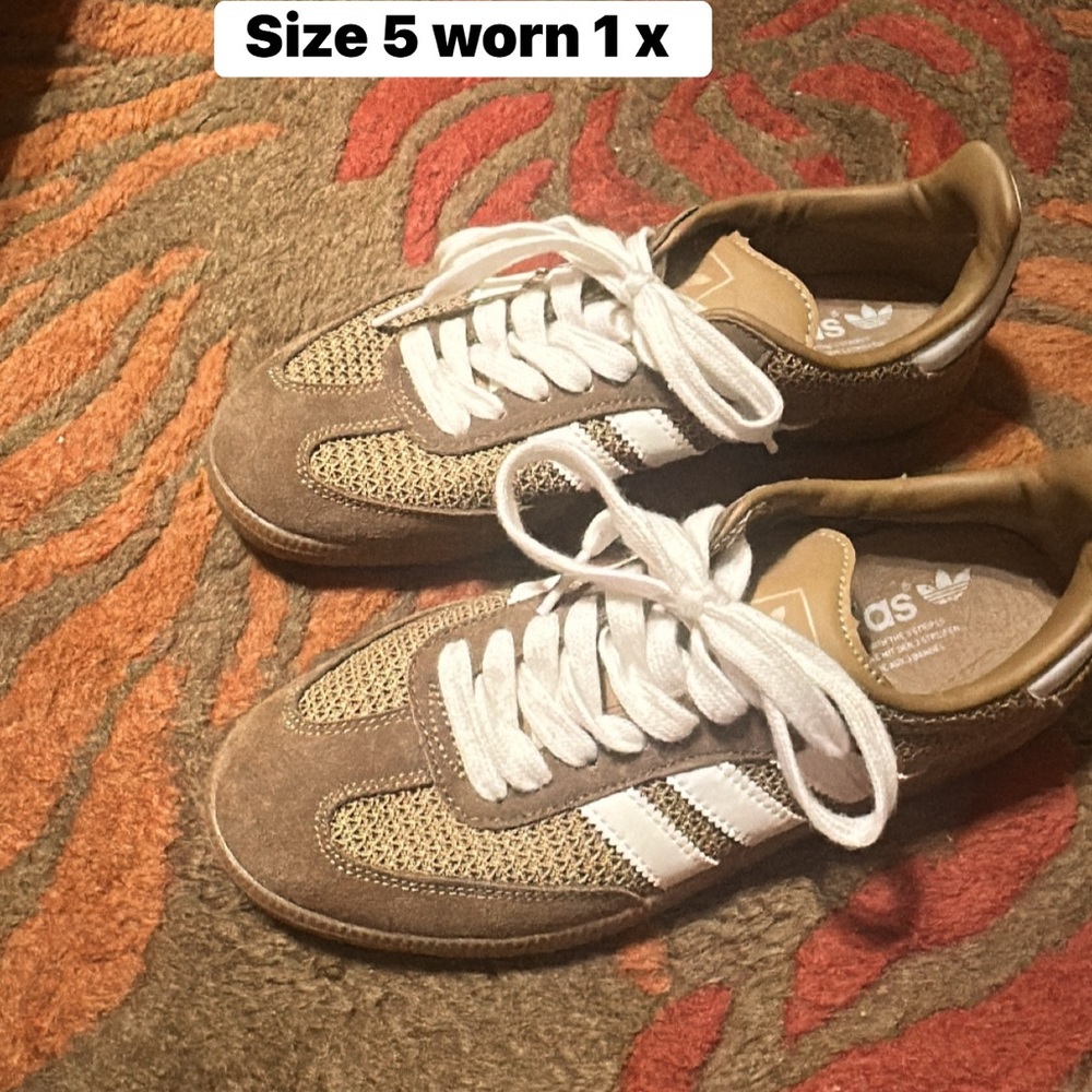 adidas Women's Brown and White Retro Sneakers